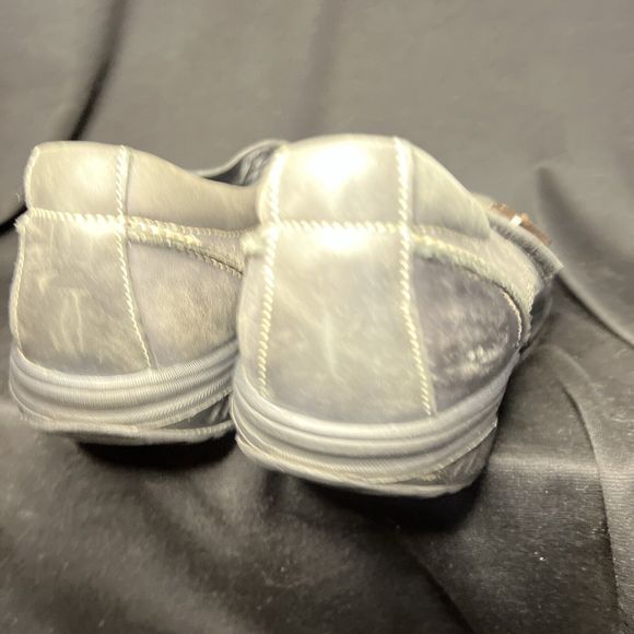 Skechers Shape Ups Sz 10 Gray-Black Suede Leather Embroidered Mary Jane Shoe 99Q - Picture 12 of 16